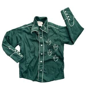 Rockmount Ranch Wear Vintage Pearl Snap Embroidered Dino Top